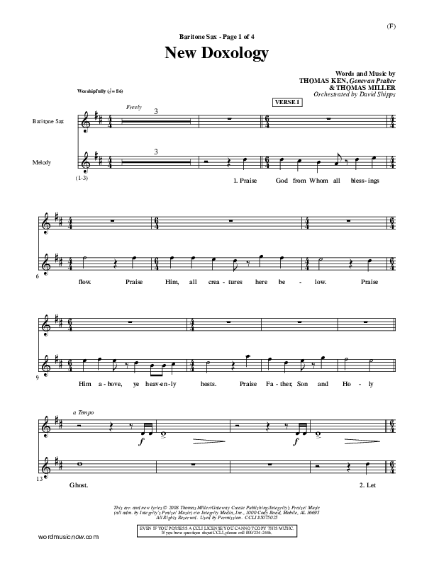 New Doxology Bari Sax ()