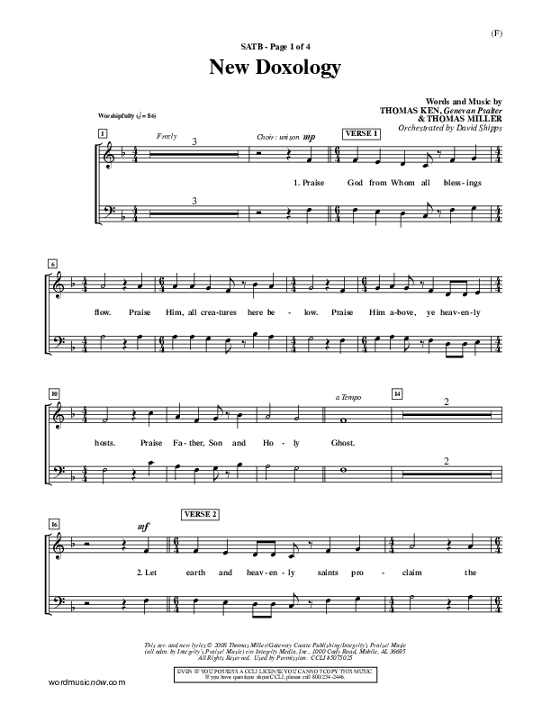New Doxology Choir Vocals (SATB) ()