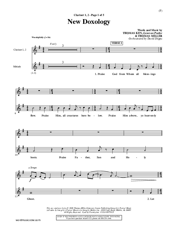 New Doxology Clarinet 1/2 ()