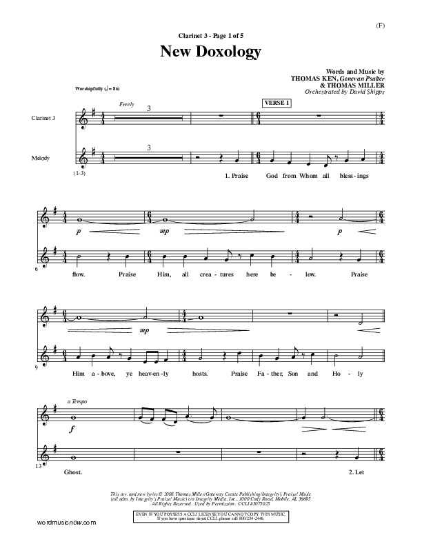 New Doxology Clarinet 3 ()
