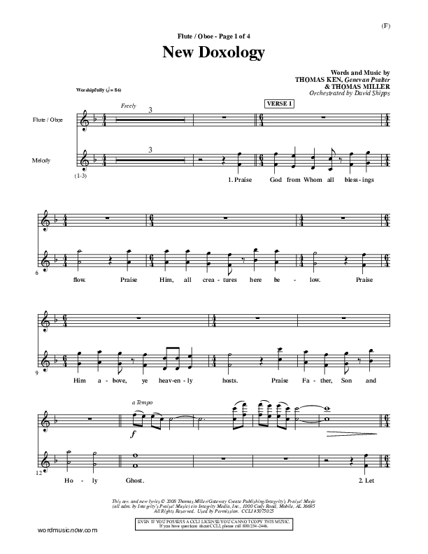 New Doxology Flute/Oboe ()