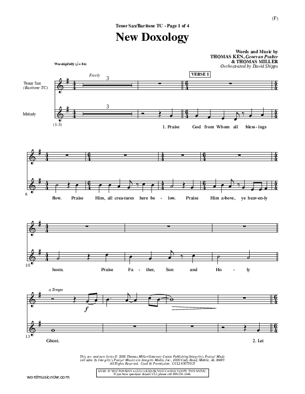 New Doxology Tenor Sax/Baritone T.C. ()