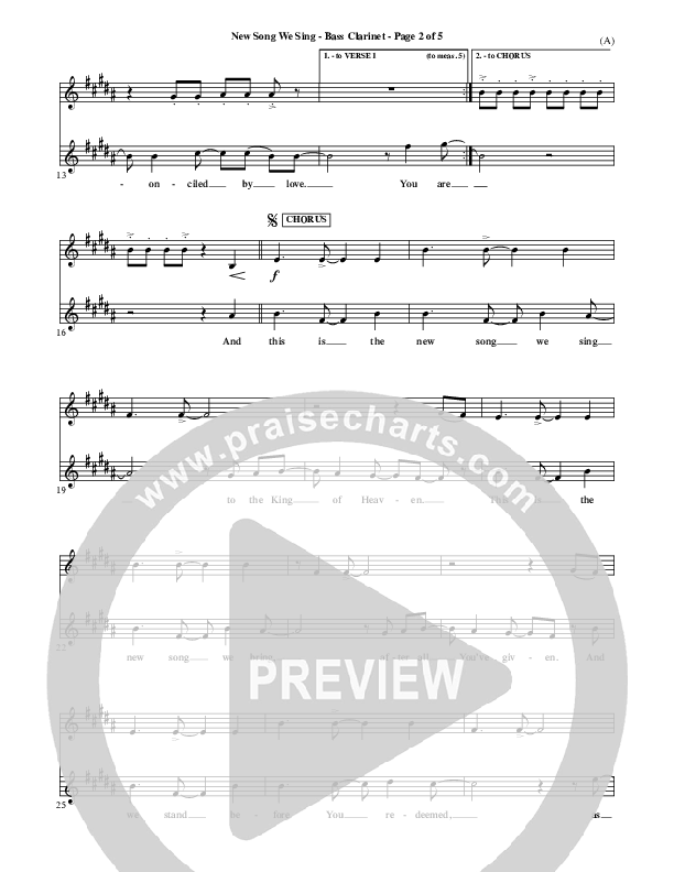 New Song We Sing Bass Clarinet (Meredith Andrews)