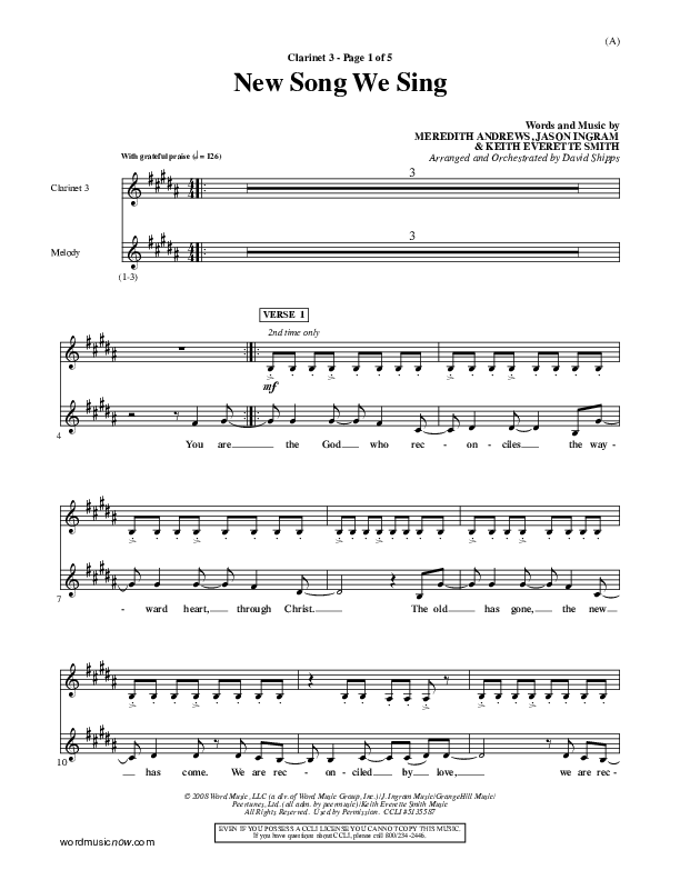 New Song We Sing Clarinet 3 (Meredith Andrews)