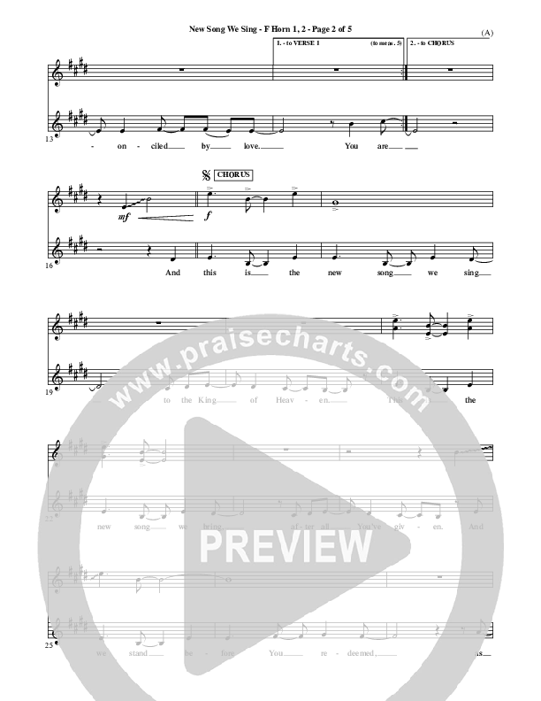 New Song We Sing French Horn 1/2 (Meredith Andrews)