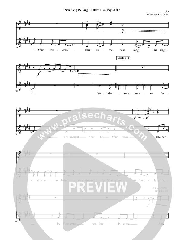 New Song We Sing French Horn 1/2 (Meredith Andrews)