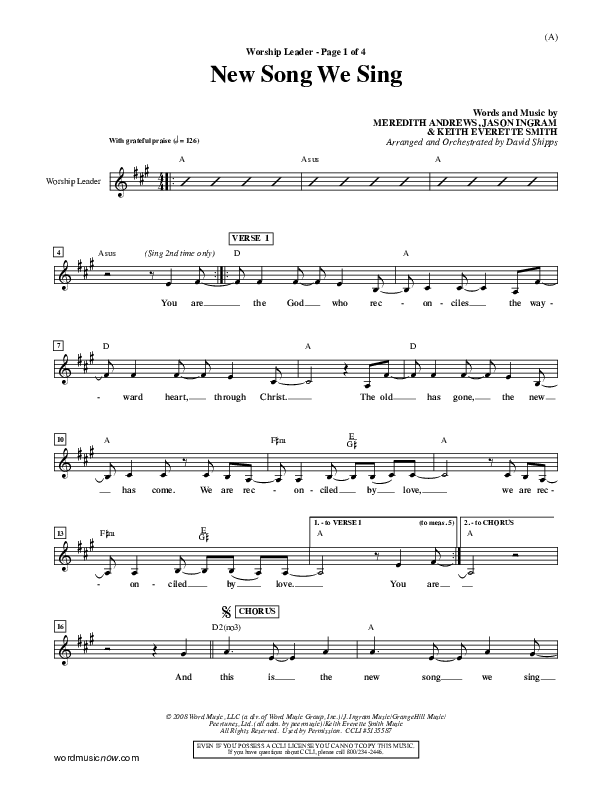 New Song We Sing Lead Sheet (Meredith Andrews)