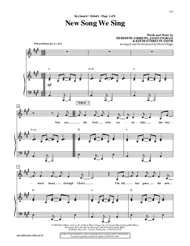 New Song We Sing Piano/Vocal (Meredith Andrews)
