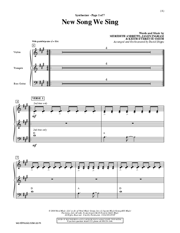 New Song We Sing Synth (Meredith Andrews)