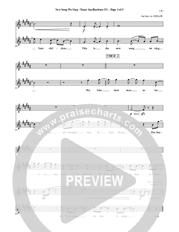 New Song We Sing Tenor Sax 2 (Meredith Andrews)