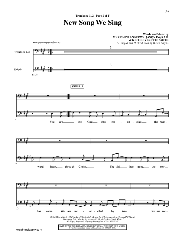 New Song We Sing Trombone 1/2 (Meredith Andrews)