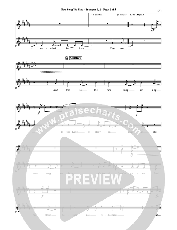 New Song We Sing Trumpet 1,2 (Meredith Andrews)
