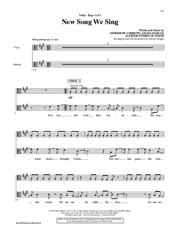 New Song We Sing Viola (Meredith Andrews)