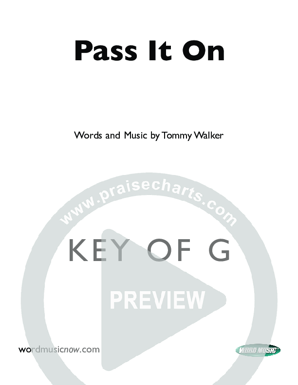 Pass It On Cover Sheet (Tommy Walker)