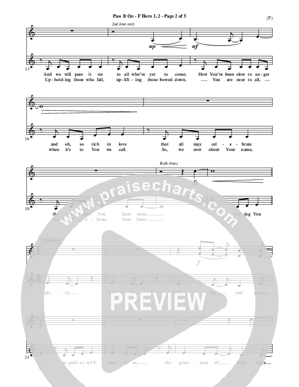 Pass It On French Horn 1/2 (Tommy Walker)