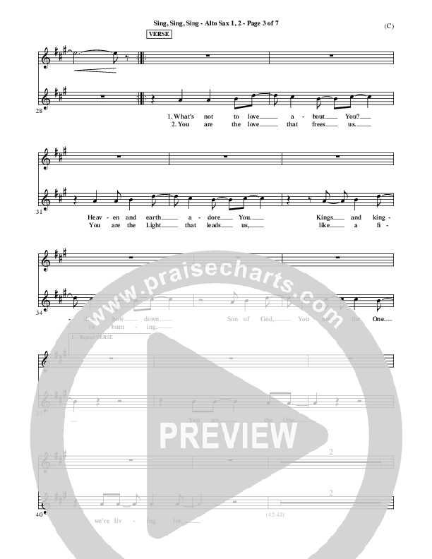 Sing Sing Sing Alto Sax (Chris Tomlin)