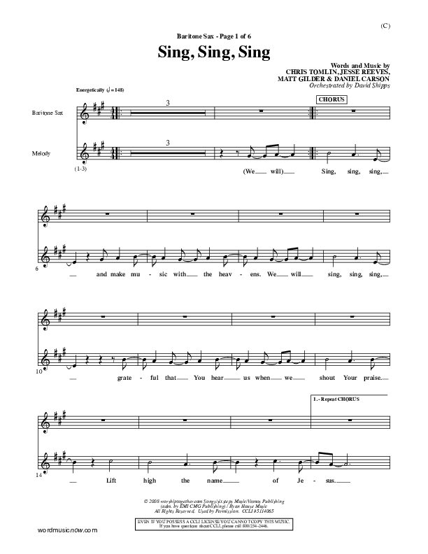 Sing Sing Sing Bari Sax (Chris Tomlin)