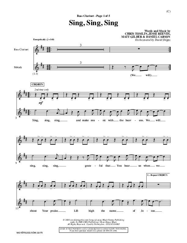Sing Sing Sing Bass Clarinet (Chris Tomlin)