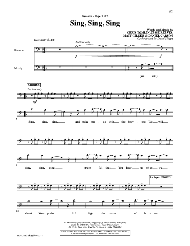 Sing Sing Sing Bassoon (Chris Tomlin)