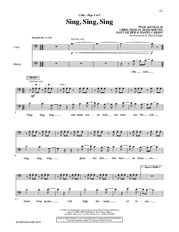 Sing Sing Sing Cello (Chris Tomlin)