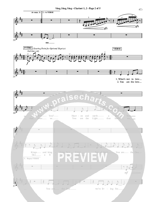 Sing Sing Sing Clarinet 1/2 (Chris Tomlin)