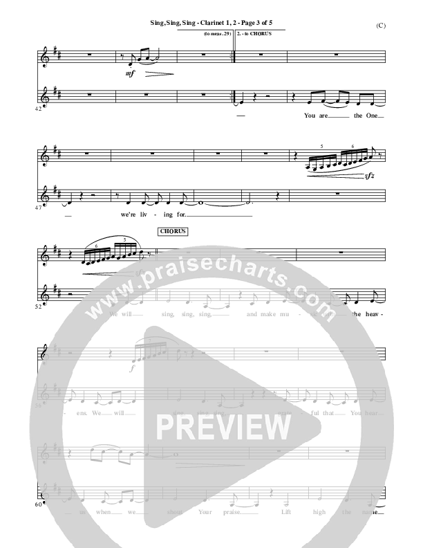 Sing Sing Sing Clarinet 1/2 (Chris Tomlin)