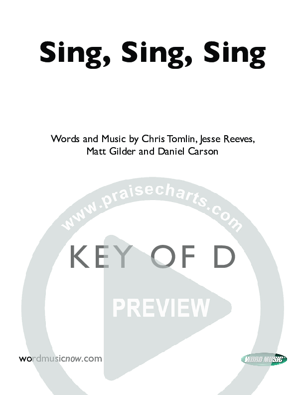 Sing Sing Sing Cover Sheet (Chris Tomlin)