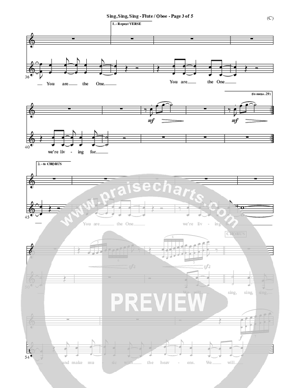 Sing Sing Sing Flute/Oboe (Chris Tomlin)