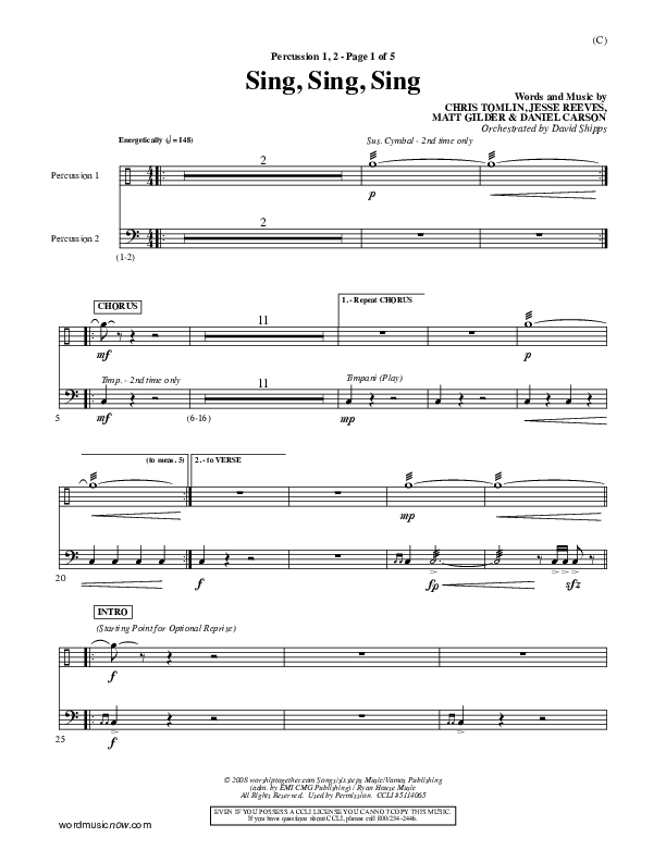 Sing Sing Sing Percussion 1/2 (Chris Tomlin)