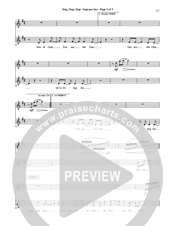 Sing Sing Sing Soprano Sax (Chris Tomlin)