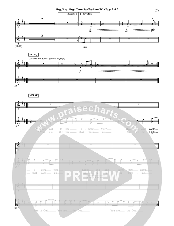 Sing Sing Sing Tenor Sax/Baritone T.C. (Chris Tomlin)