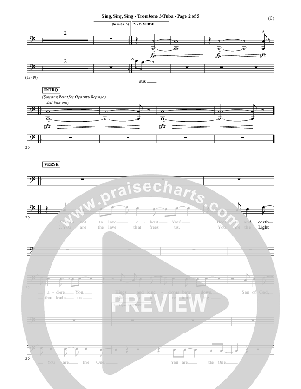 Sing Sing Sing Trombone 3/Tuba (Chris Tomlin)