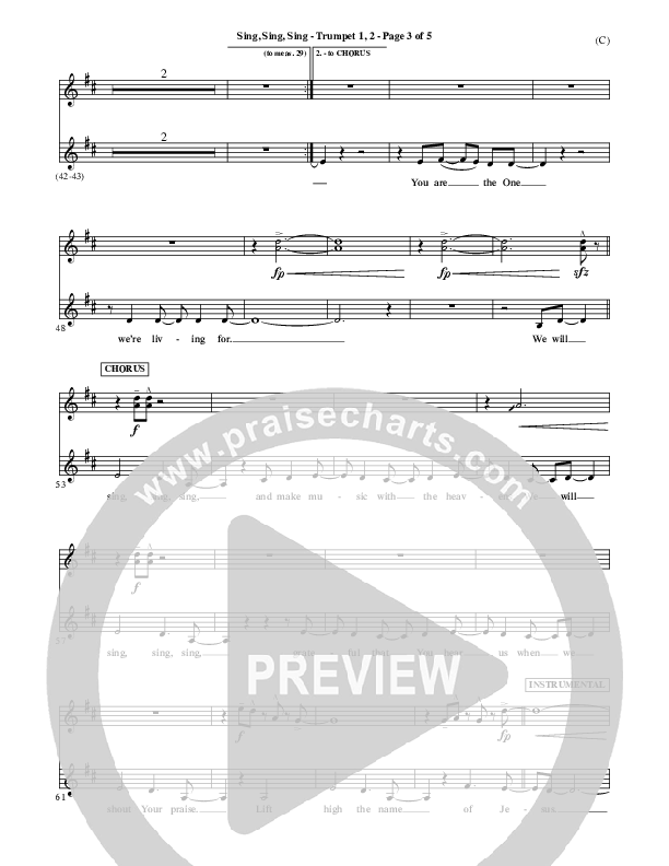 Sing Sing Sing Trumpet 1,2 (Chris Tomlin)