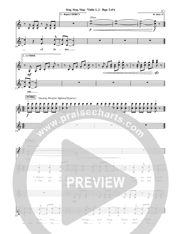 Sing Sing Sing Violin 1/2 (Chris Tomlin)