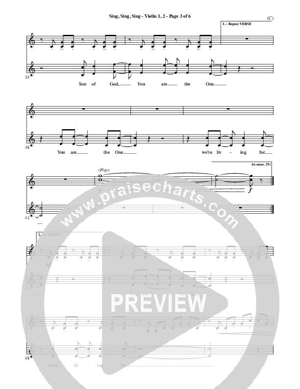 Sing Sing Sing Violin 1/2 (Chris Tomlin)