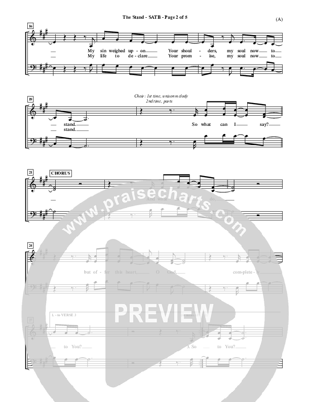 The Stand Choir Sheet (SATB) (Joel Houston)
