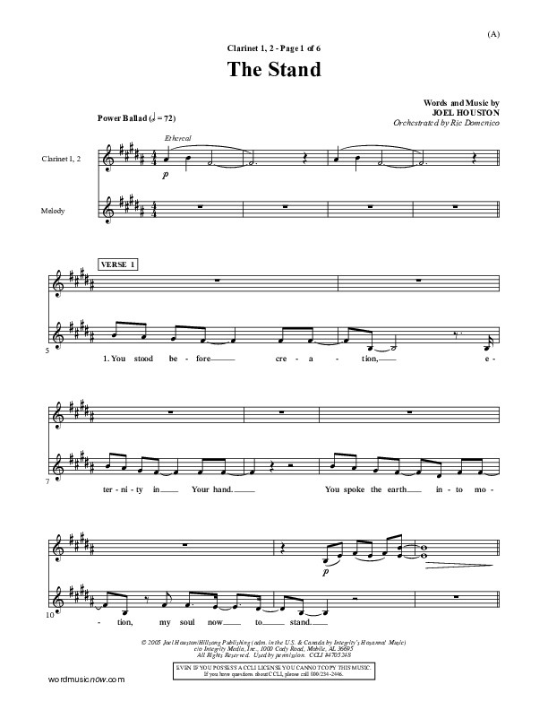 The Stand Clarinet 1/2 (Joel Houston)