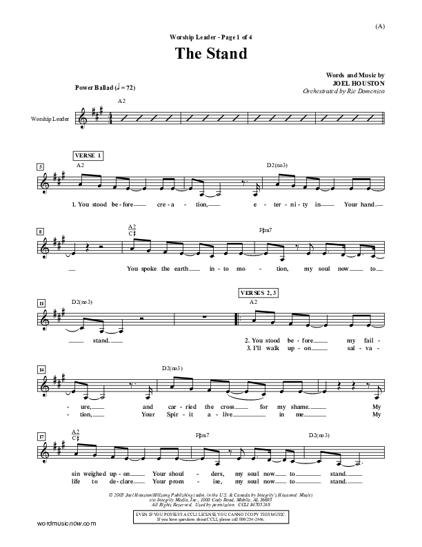 The Stand Lead Sheet (Joel Houston)