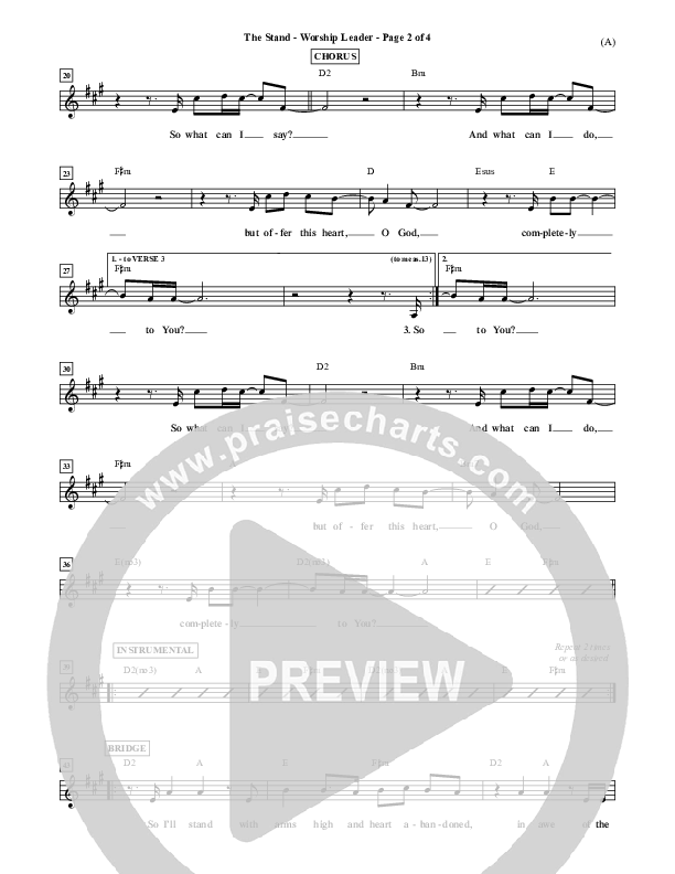 The Stand Lead Sheet (Joel Houston)