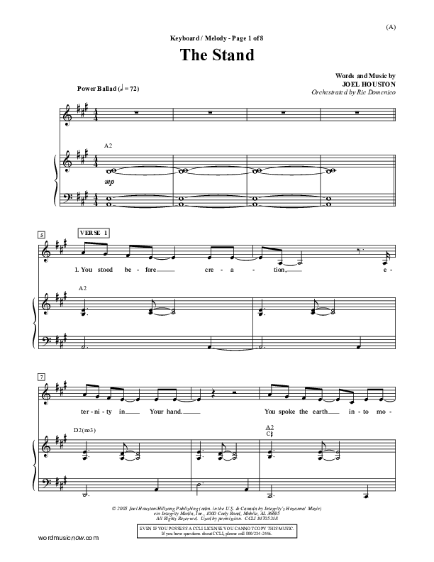 The Stand Piano/Vocal (Joel Houston)