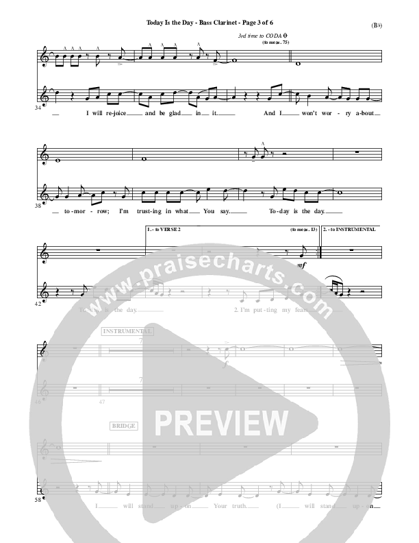 Today Is The Day Bass Clarinet (Lincoln Brewster)