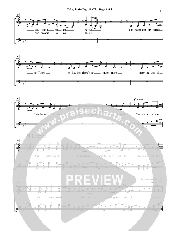 Today Is The Day Choir Vocals (SATB) (Lincoln Brewster)