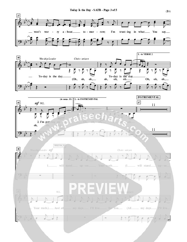 Today Is The Day Choir Sheet (SATB) (Lincoln Brewster)