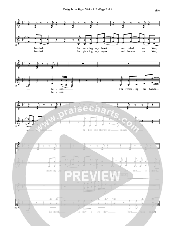 Today Is The Day Violin 1/2 (Lincoln Brewster)