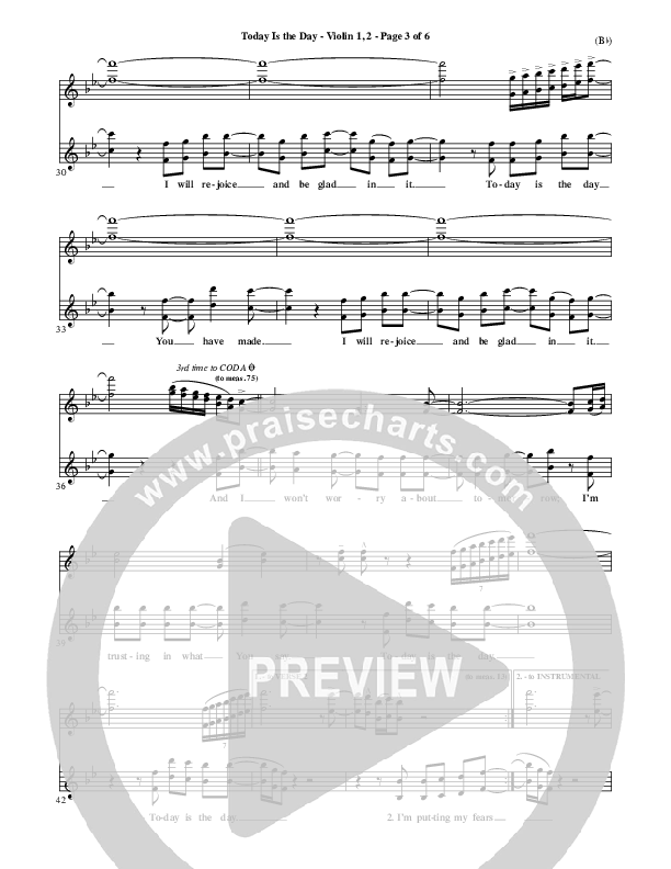 Today Is The Day Violin 1/2 (Lincoln Brewster)