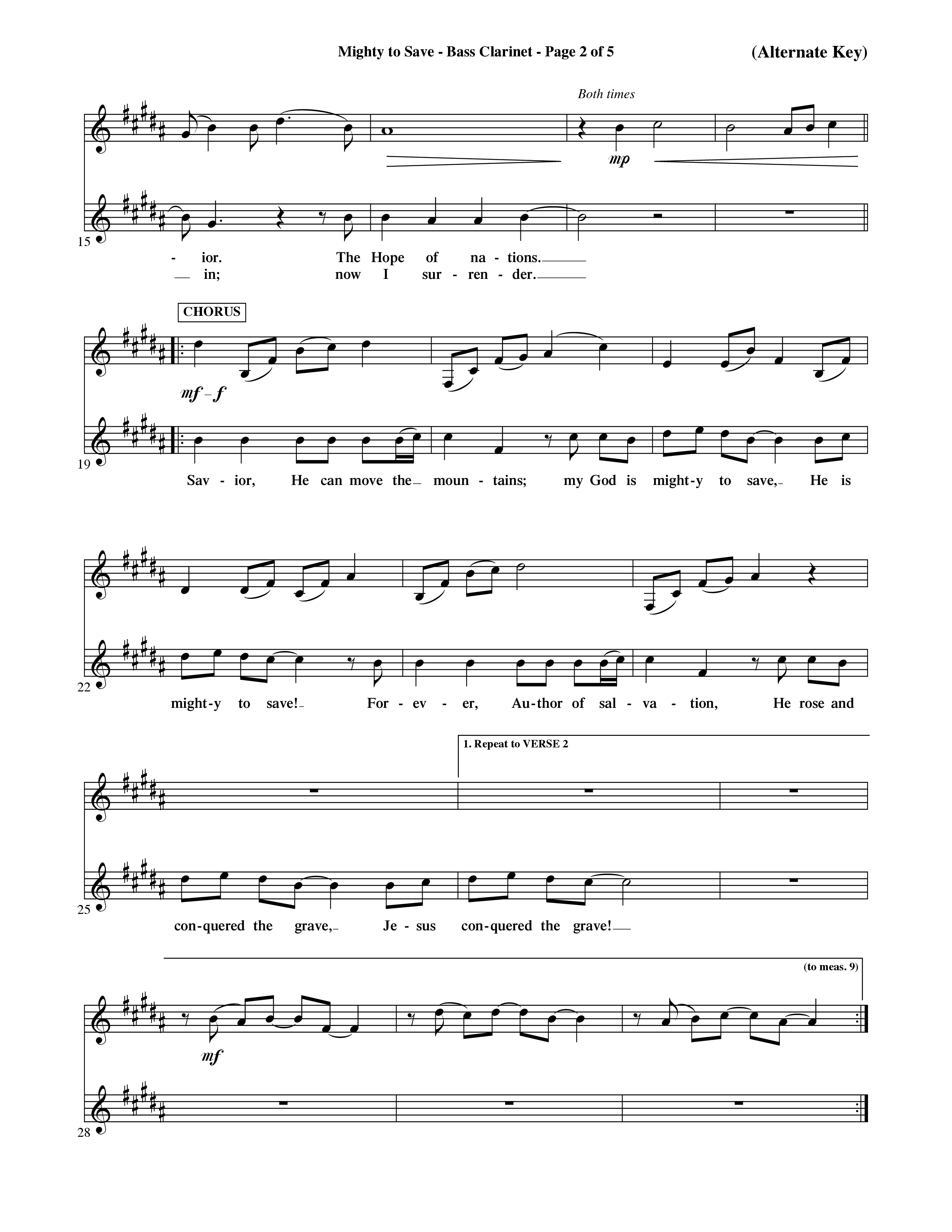 Mighty To Save (Choral Anthem SATB) Bass Clarinet (Word Music Choral / Orch. David Shipps)