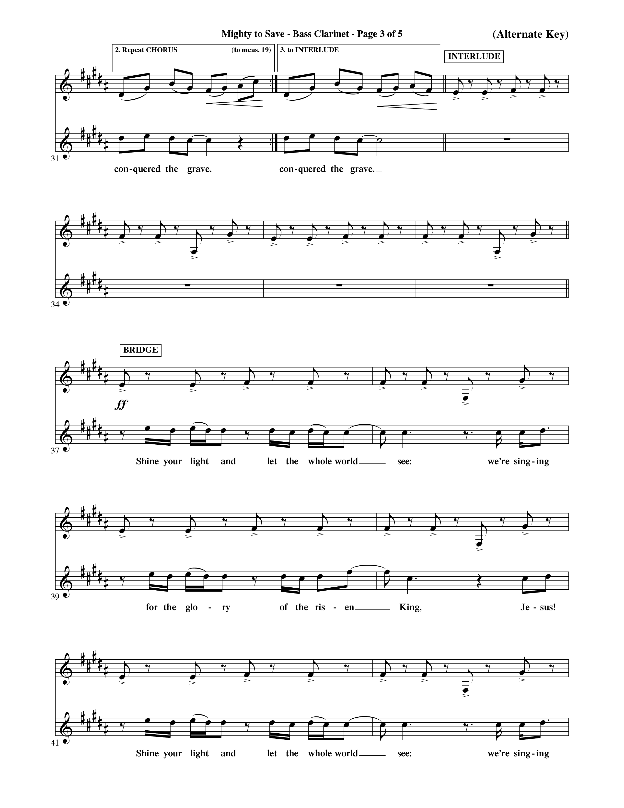 Mighty To Save (Choral Anthem SATB) Bass Clarinet (Word Music Choral / Orch. David Shipps)