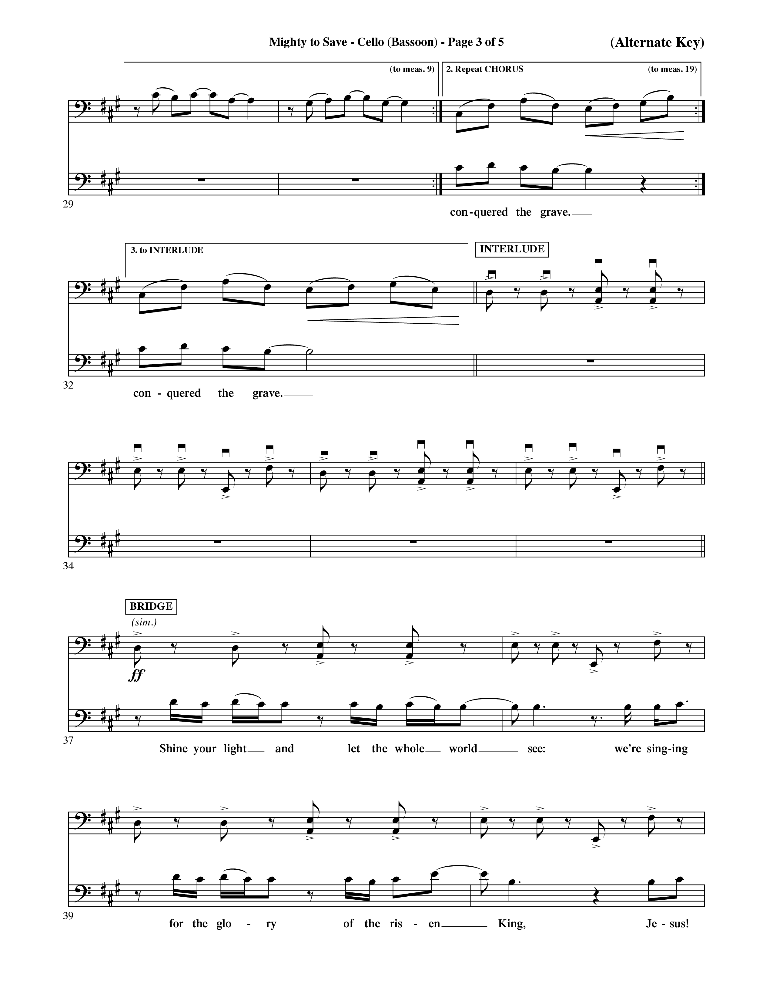 Mighty To Save (Choral Anthem SATB) Cello (Word Music Choral / Orch. David Shipps)
