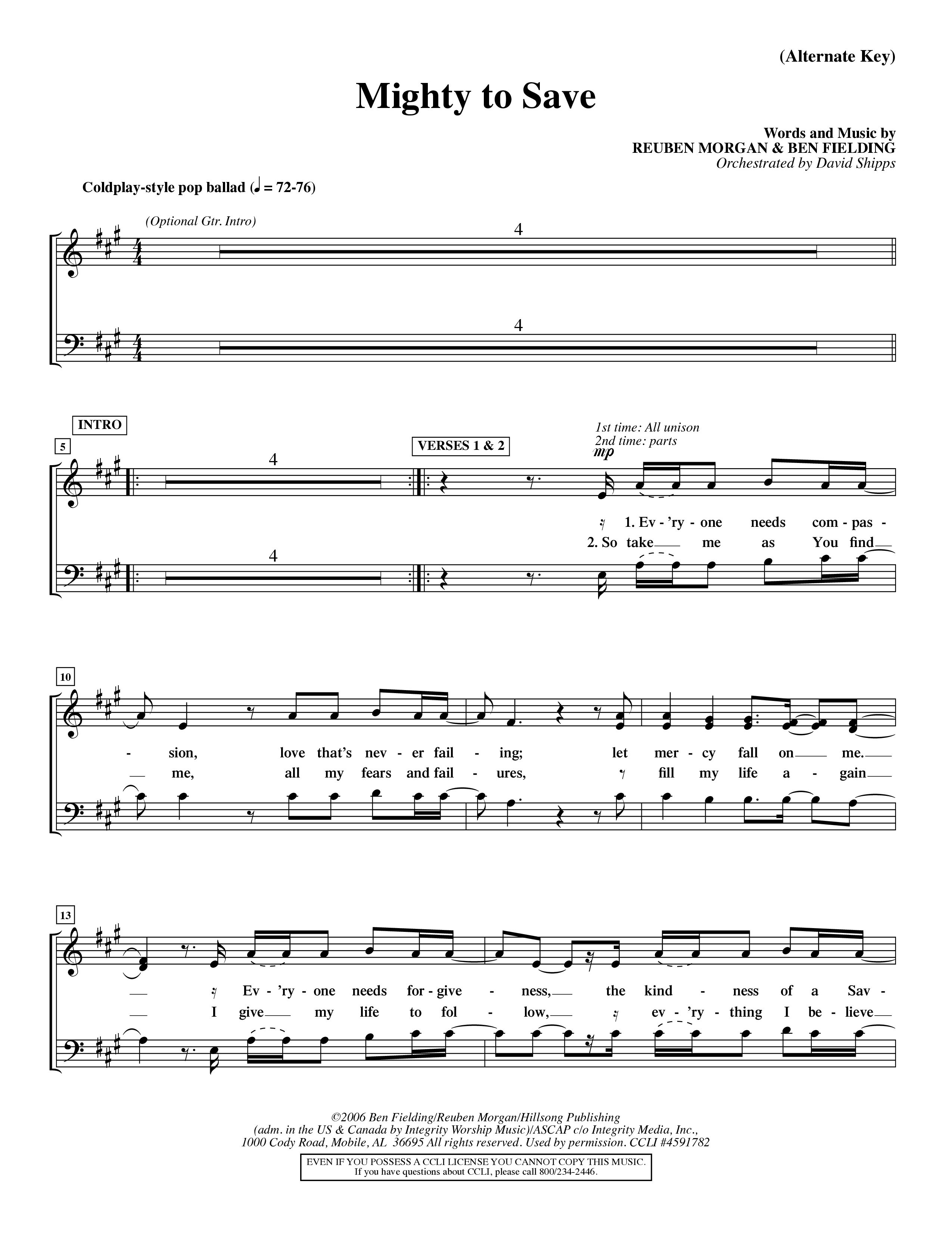 Mighty To Save (Choral Anthem SATB) Choir Sheet (SATB) (Word Music Choral / Orch. David Shipps)