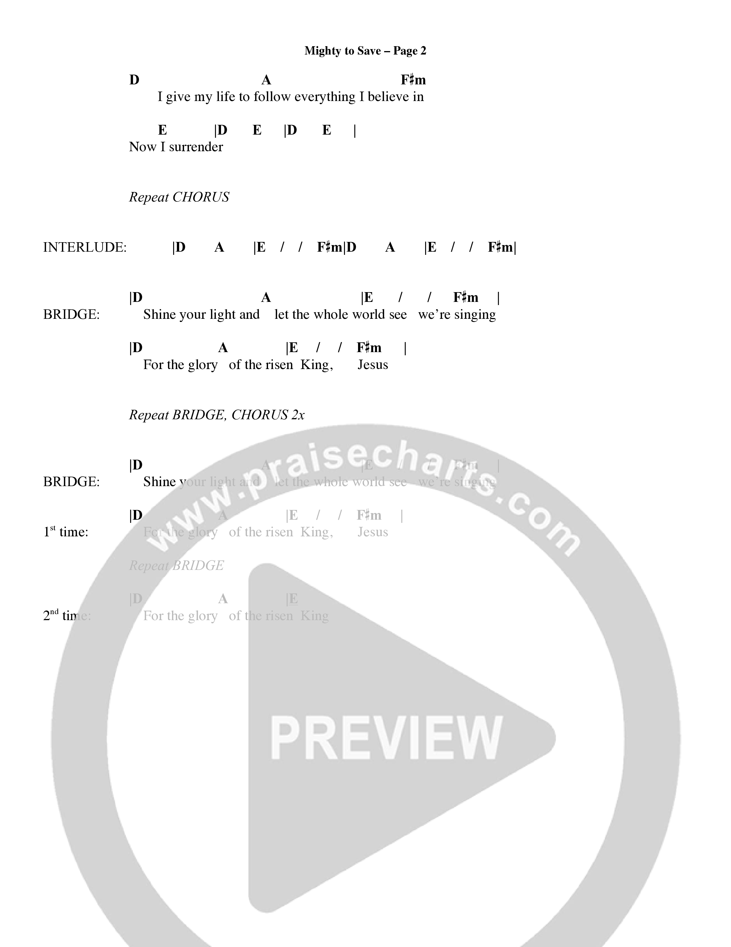 Mighty To Save (Choral Anthem SATB) Chords & Lyrics (Word Music Choral / Orch. David Shipps)